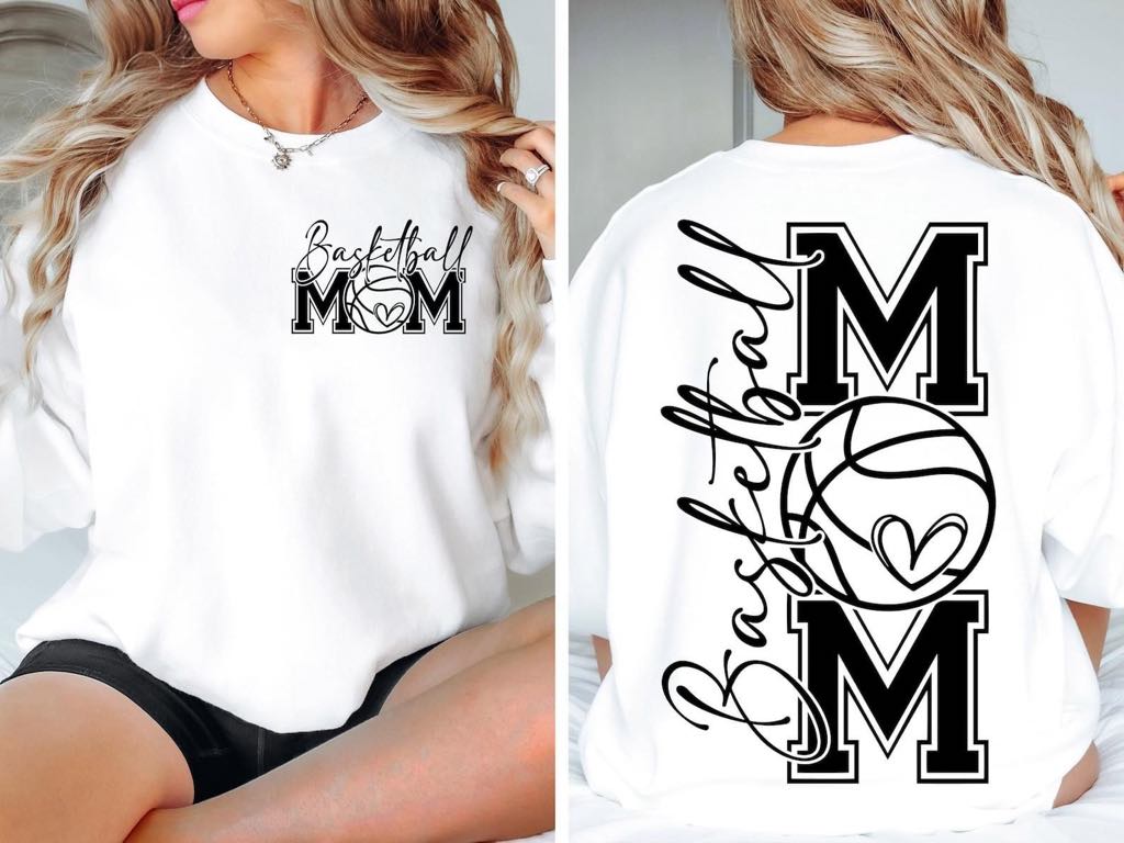 Basketball Mom - TEE SHIRT FRONT & BACK