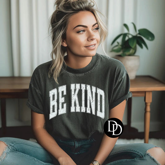 Be Kind Distressed Oversized (White Ink)
